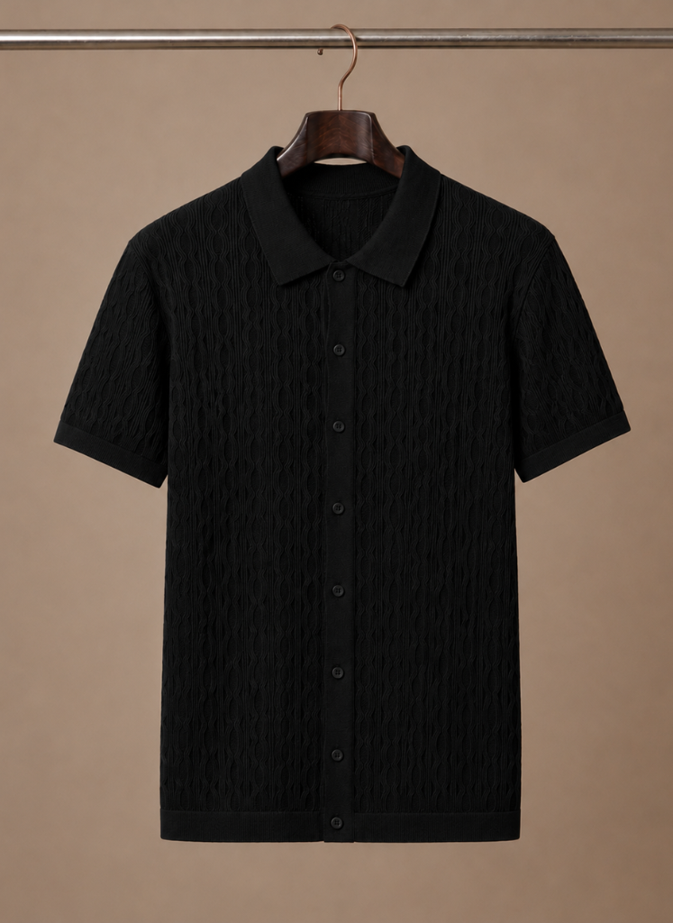 Men's Stylish Textured Polo Shirt | Smart Casual