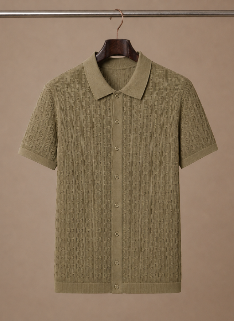Men's Stylish Textured Polo Shirt | Smart Casual