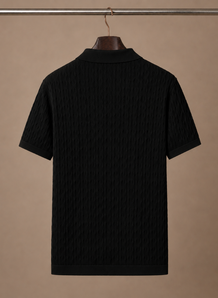 Men's Stylish Textured Polo Shirt | Smart Casual