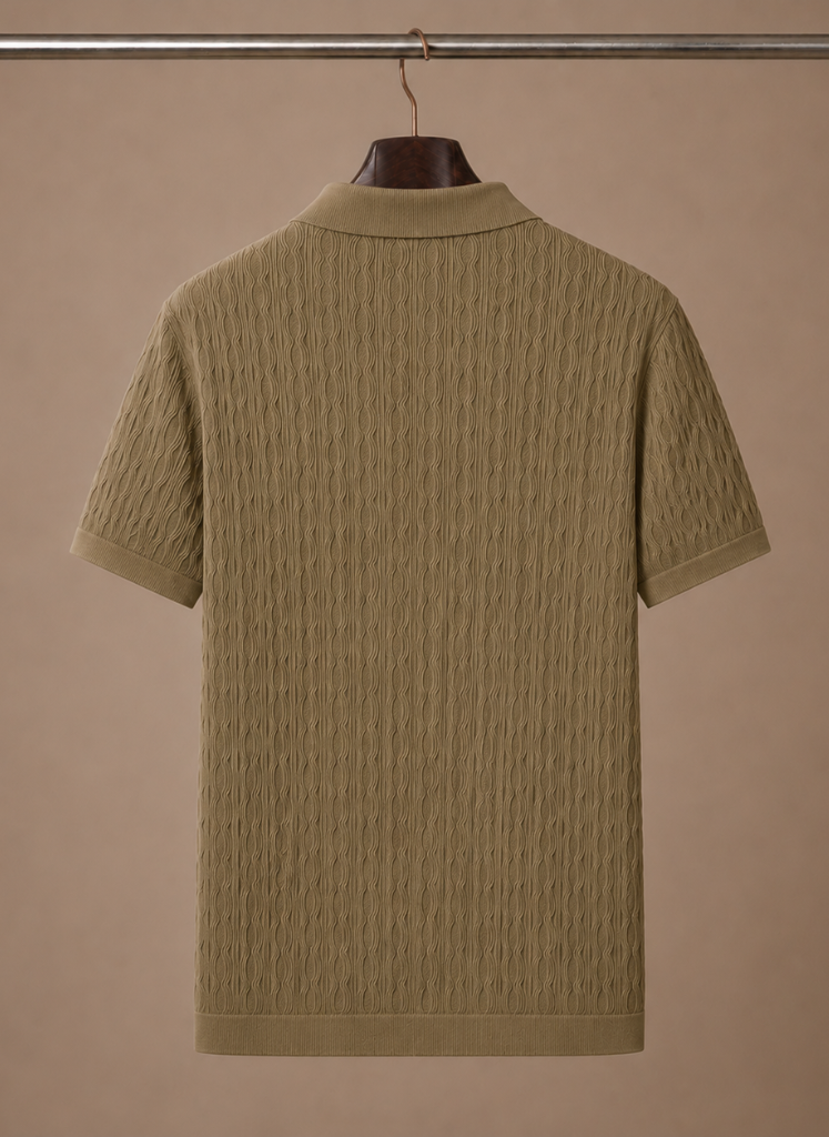 Men's Stylish Textured Polo Shirt | Smart Casual