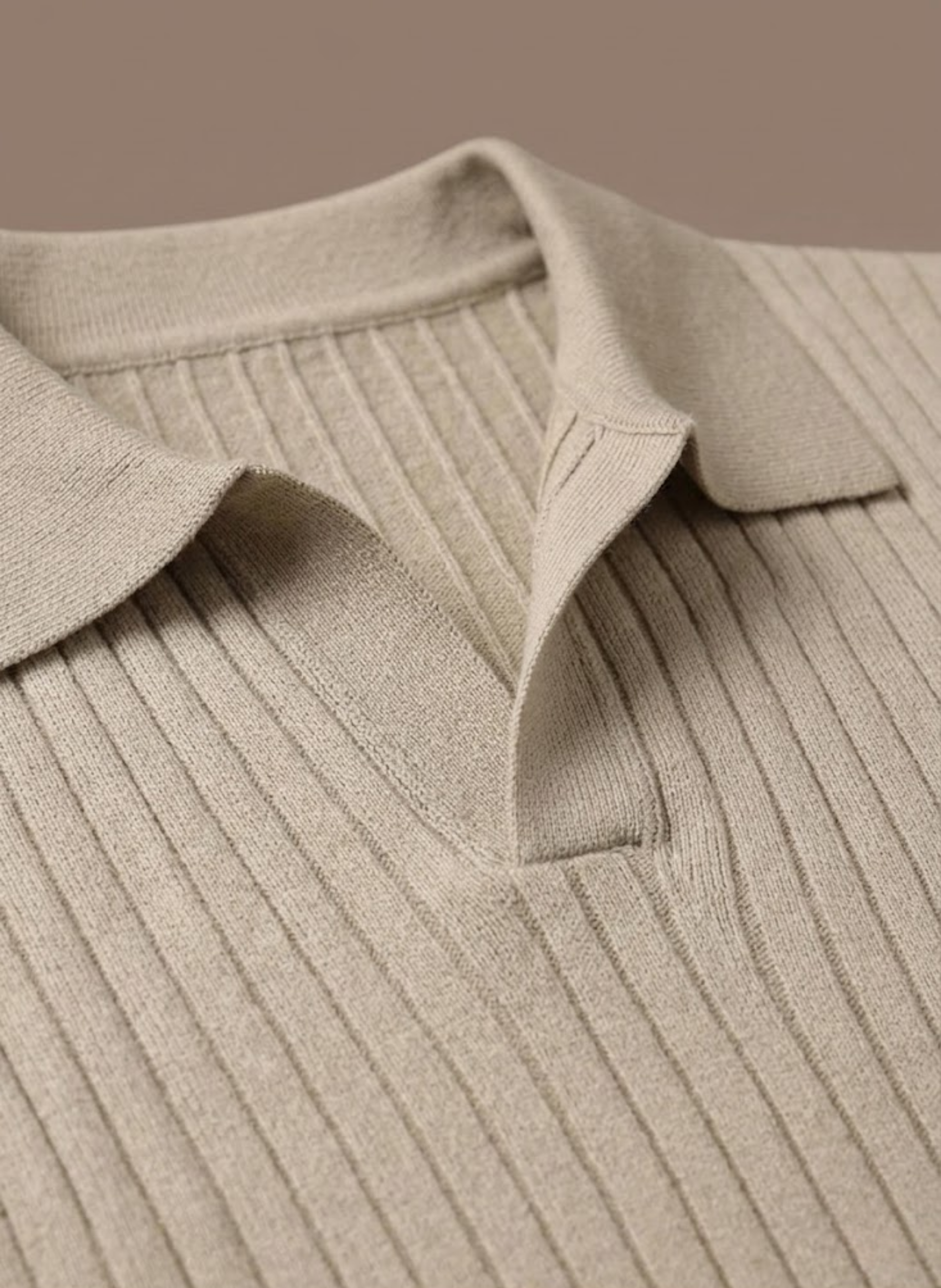 Men’s Casual Ribbed Knit Polo Shirt | Summer Essential