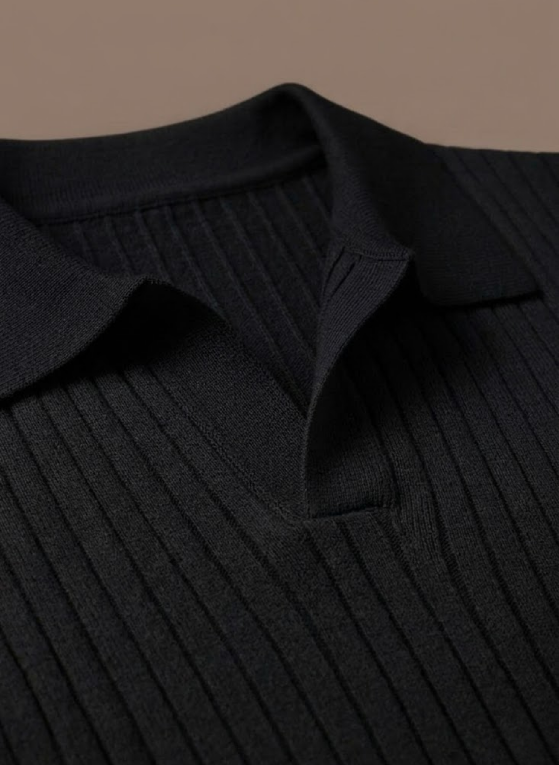 Men’s Casual Ribbed Knit Polo Shirt | Summer Essential