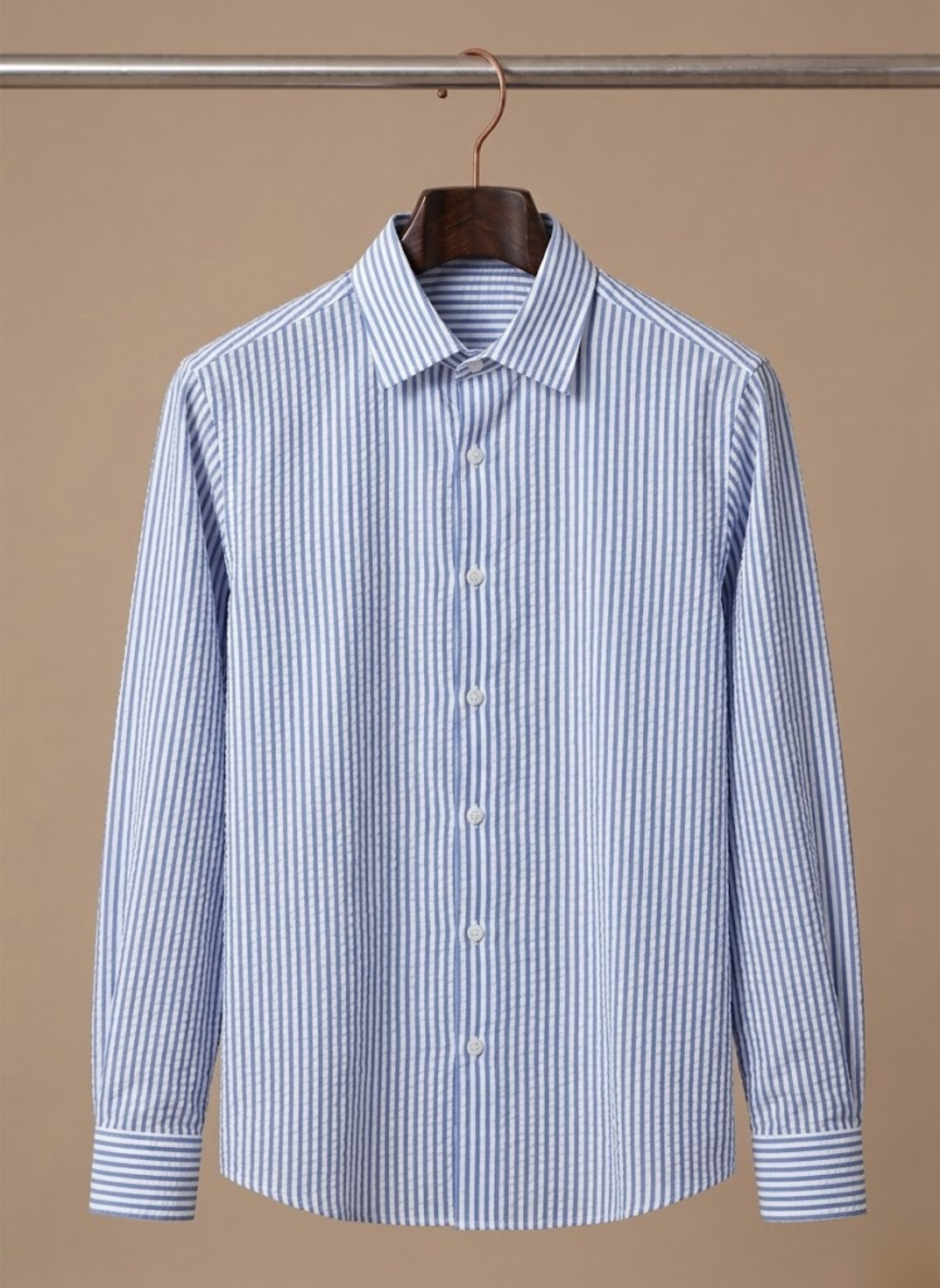 Men's Striped Seersucker Shirt | Summer Casual Style