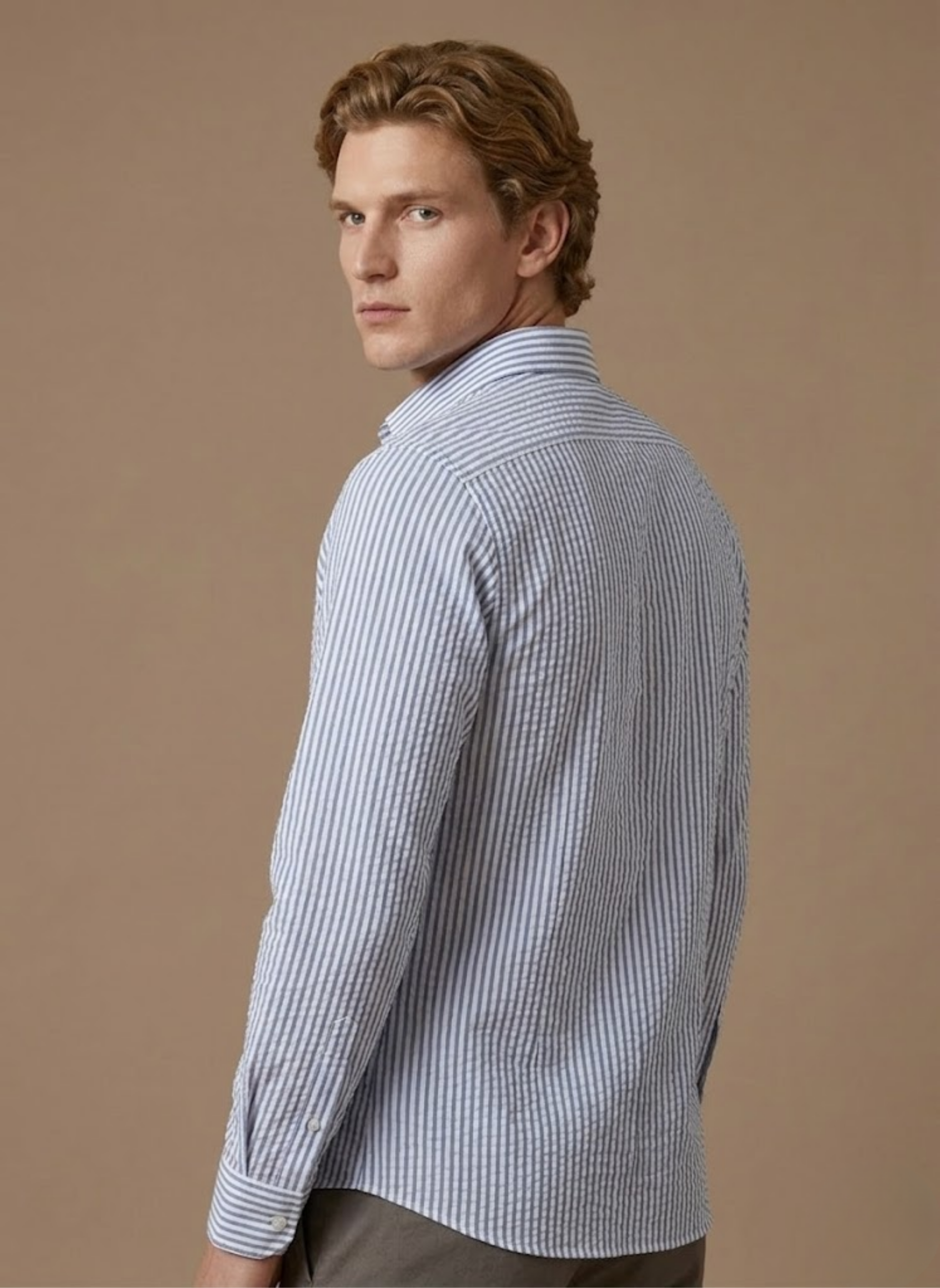 Men's Striped Seersucker Shirt | Summer Casual Style