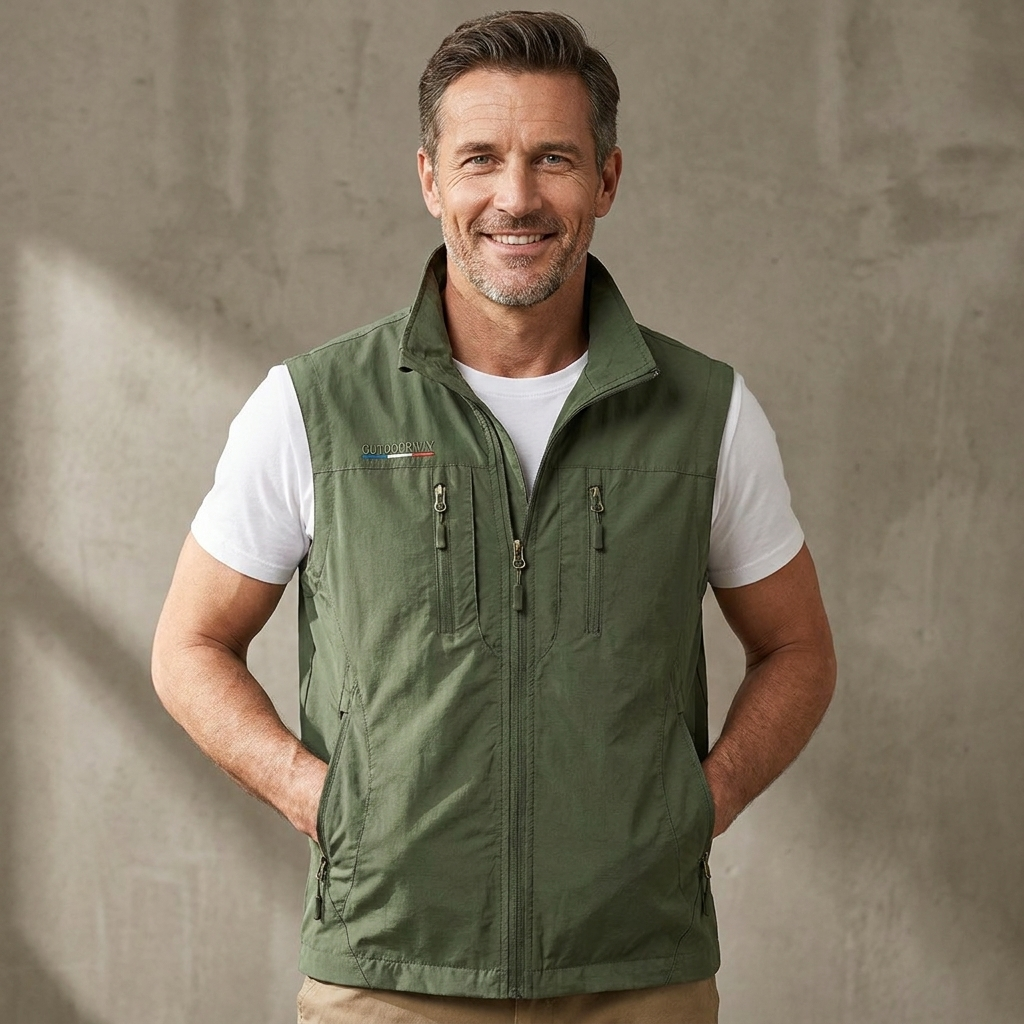 Men's Utility Vest Multi-Pocket Outdoor Adjustable Functional