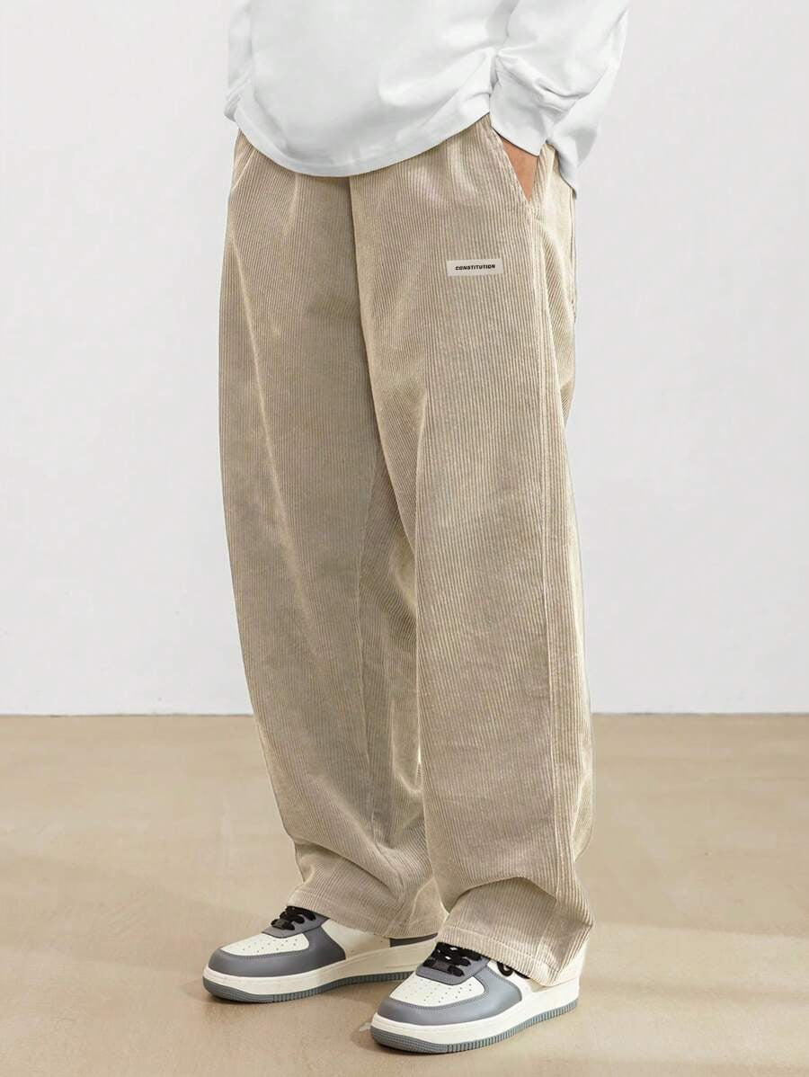 Men's Wide Leg Trousers Baggy Adjustable Waist Drawstring Relaxed Fit Casual Everyday Streetwear Loungewear Broome