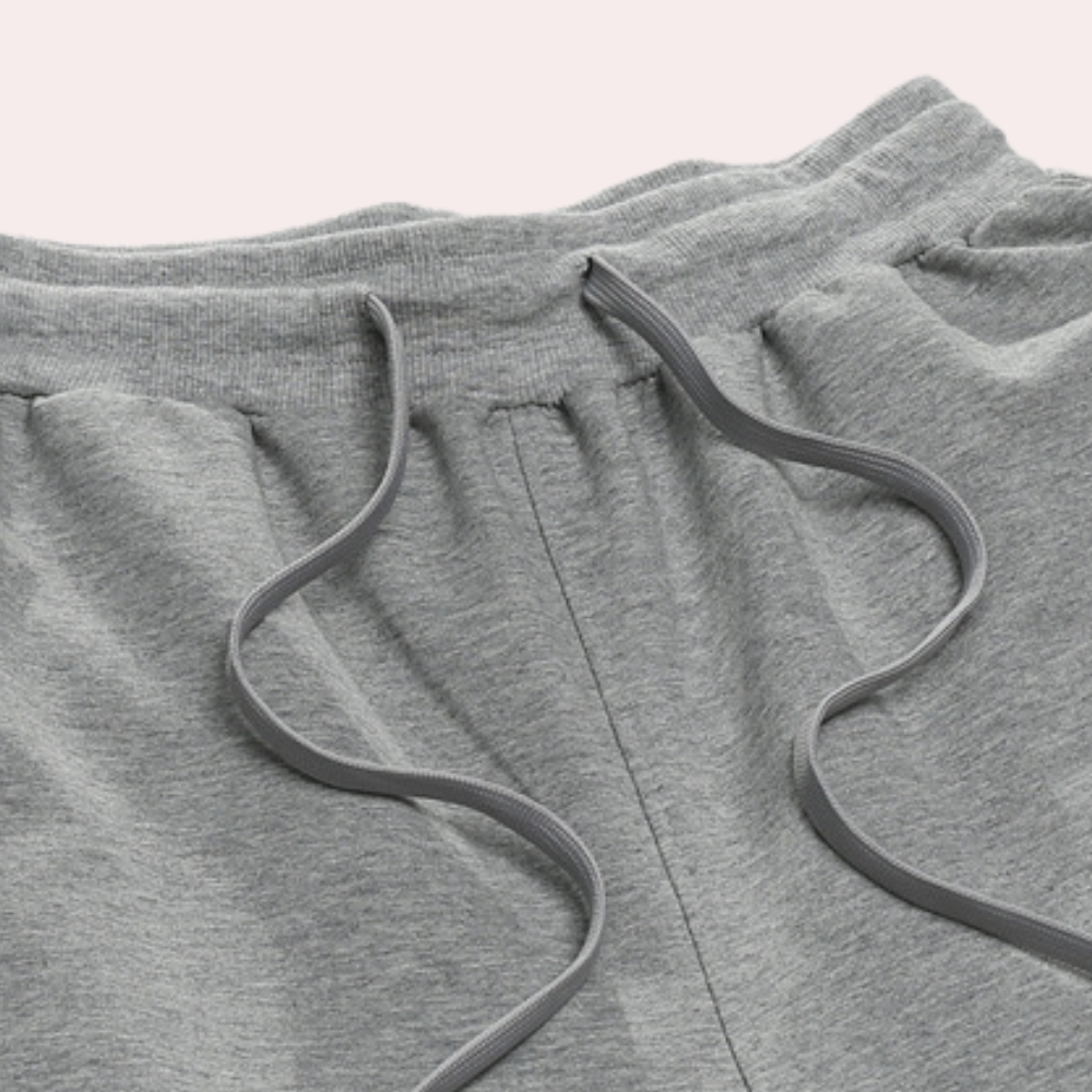 Men's Jogging Pants with Elastic Waist and Straight Leg