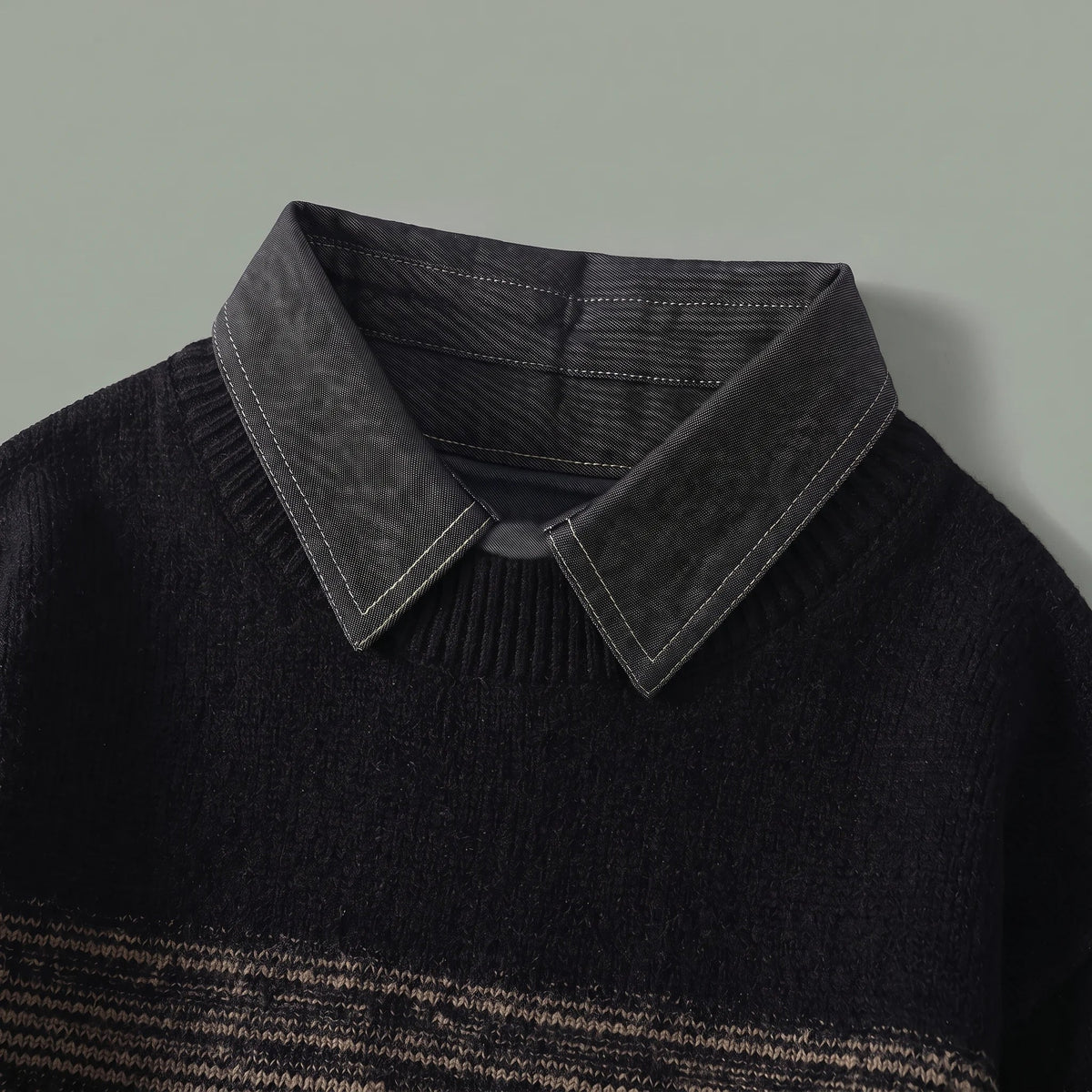 Men's Casual Ombre Sweater Crew Neck Long Sleeve Relaxed Fit Everyday Wear
