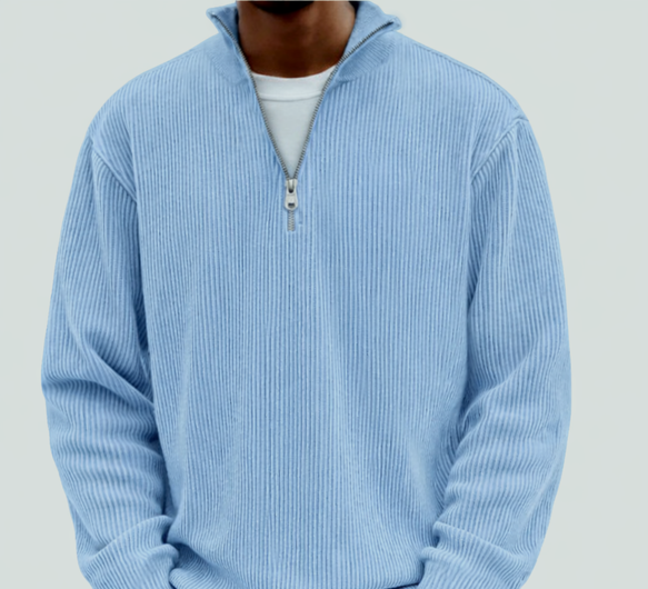 Men's Stylish Zipper High Neck Sweater | Trendy