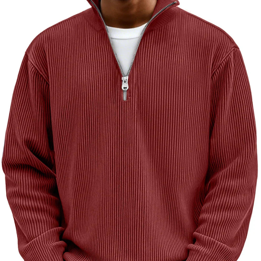 Men's Stylish Zipper High Neck Sweater | Trendy