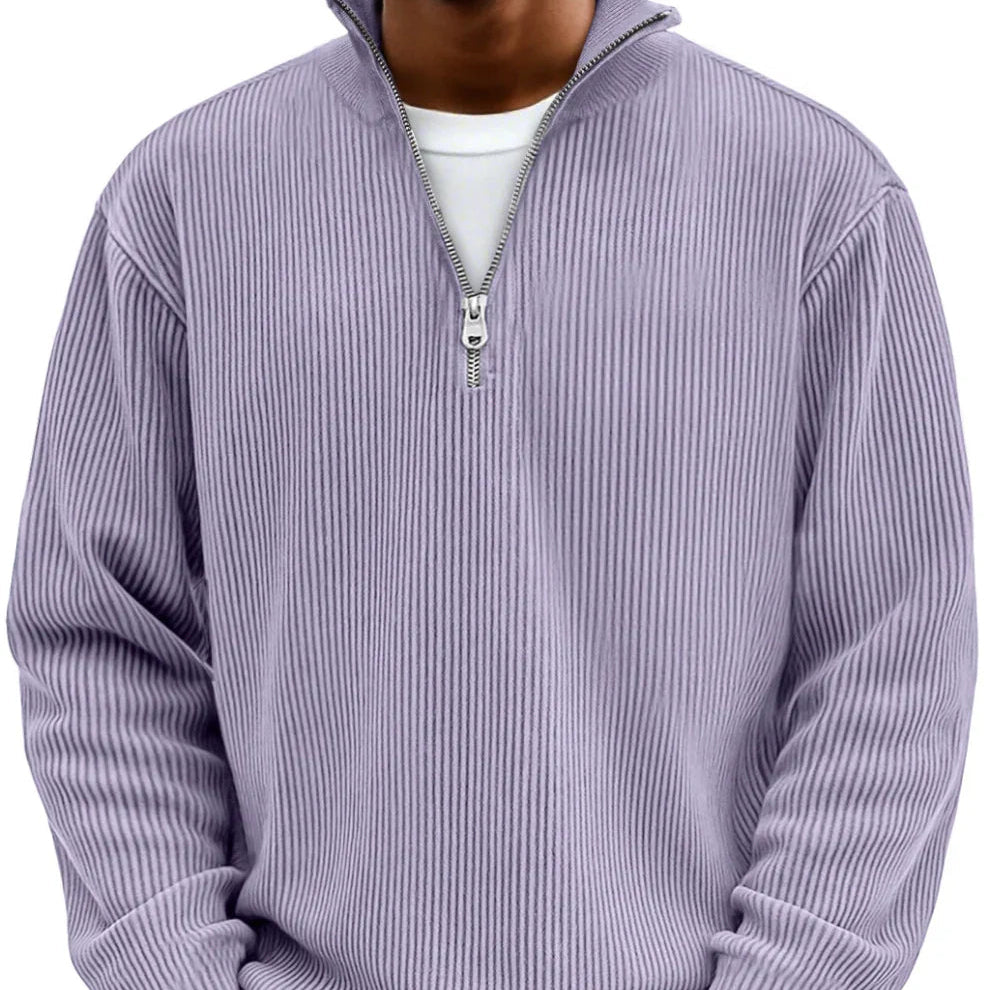 Men's Stylish Zipper High Neck Sweater | Trendy