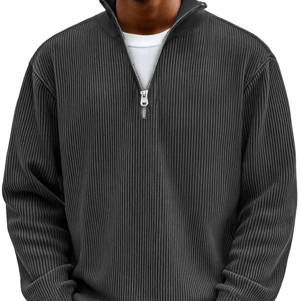 Men's Stylish Zipper High Neck Sweater | Trendy