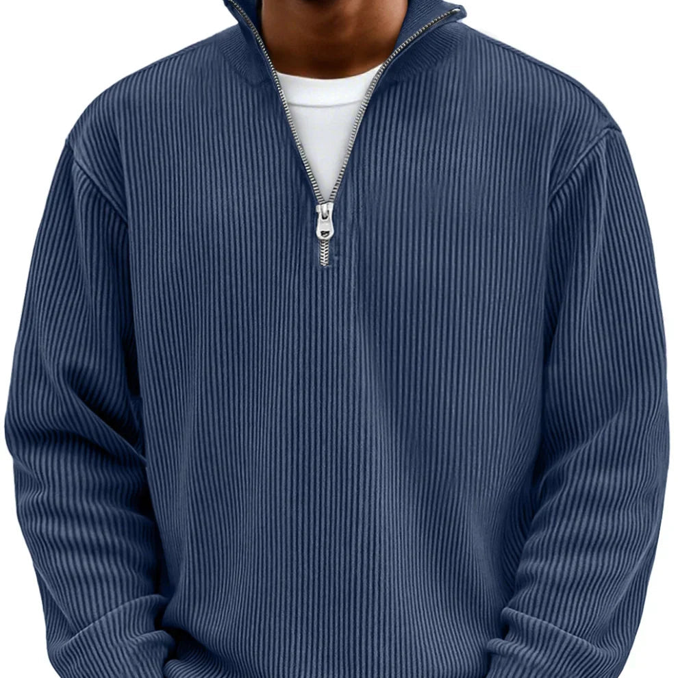 Men's Stylish Zipper High Neck Sweater | Trendy