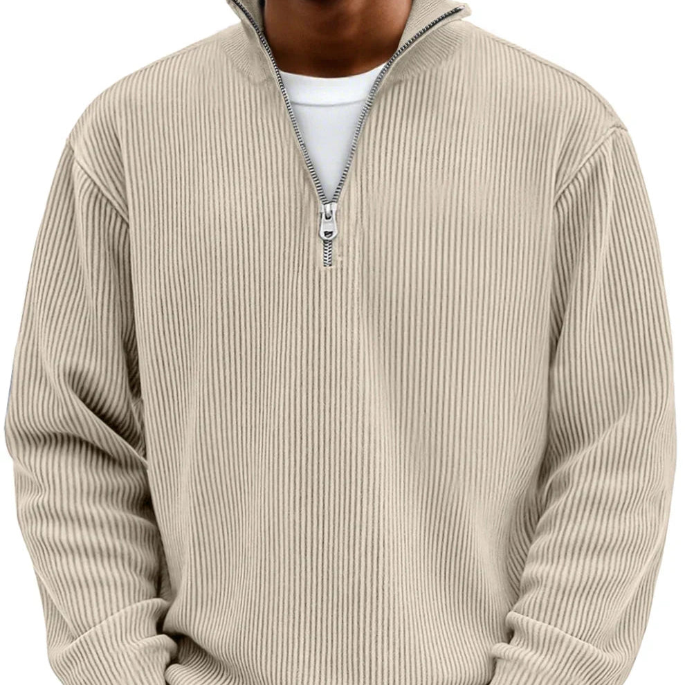 Men's Stylish Zipper High Neck Sweater | Trendy