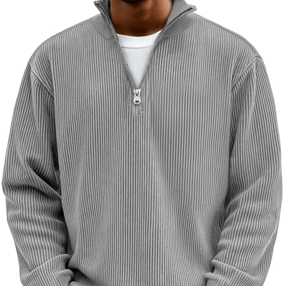 Men's Stylish Zipper High Neck Sweater | Trendy