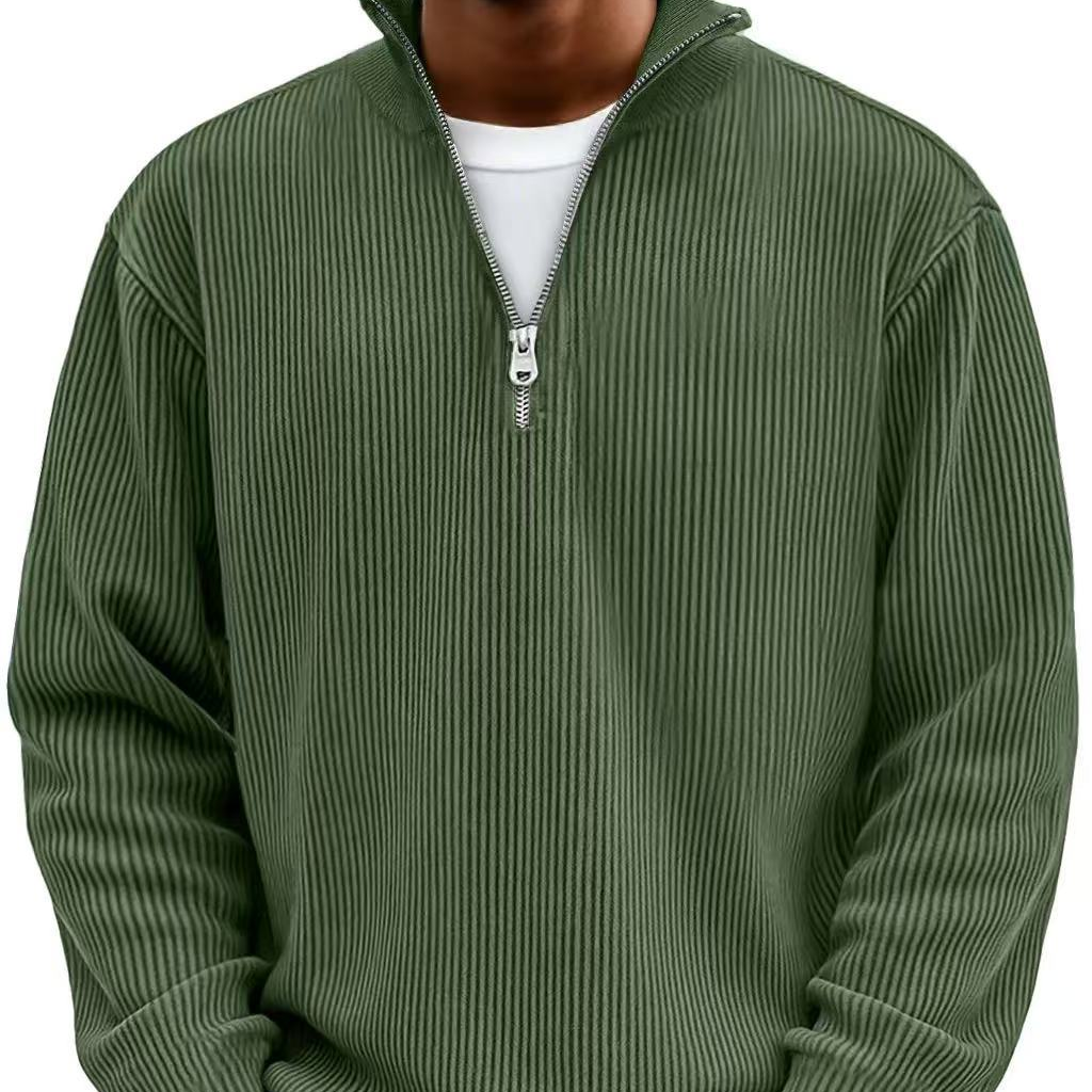 Men's Stylish Zipper High Neck Sweater | Trendy