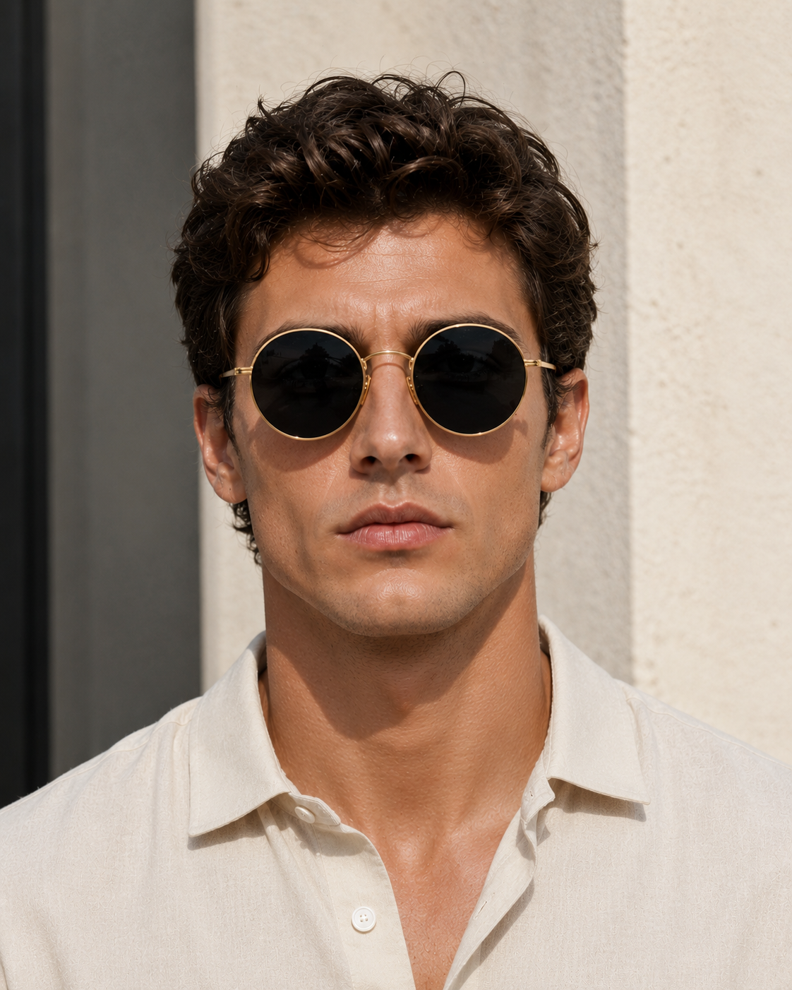 Men's Round Frame Sunglasses