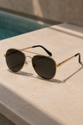 Men's Pilot Metal Look Sunglasses