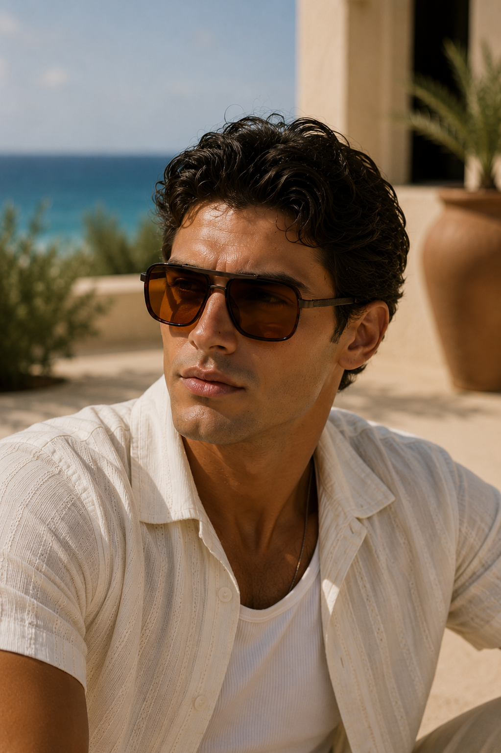 Men's Square Frame Sunglasses