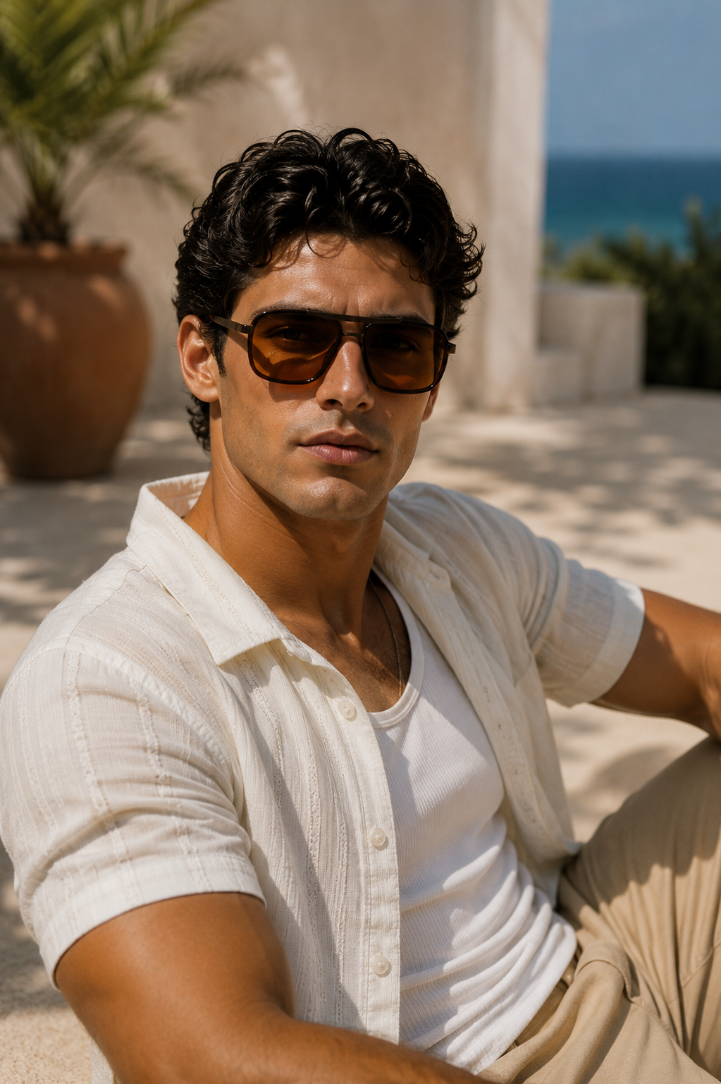 Men's Square Frame Sunglasses