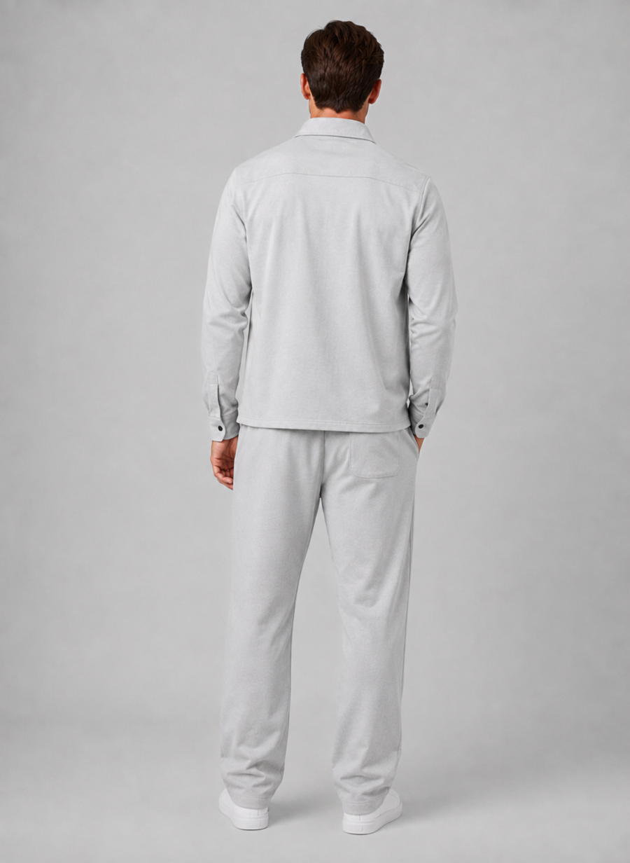 Men's Relaxed Fit Overshirt and Trousers Set Smart Casual Co-Ord Outfit