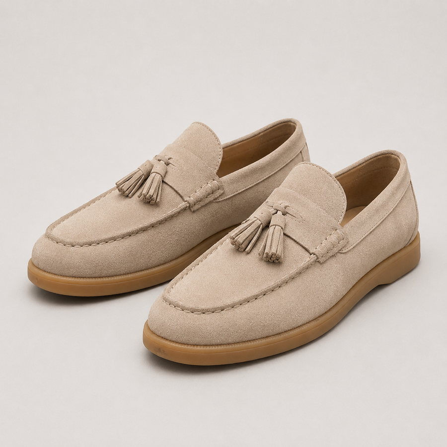 Men's Slip-On Tassel Loafers Suede Moccasin Style Casual Everyday Footwear