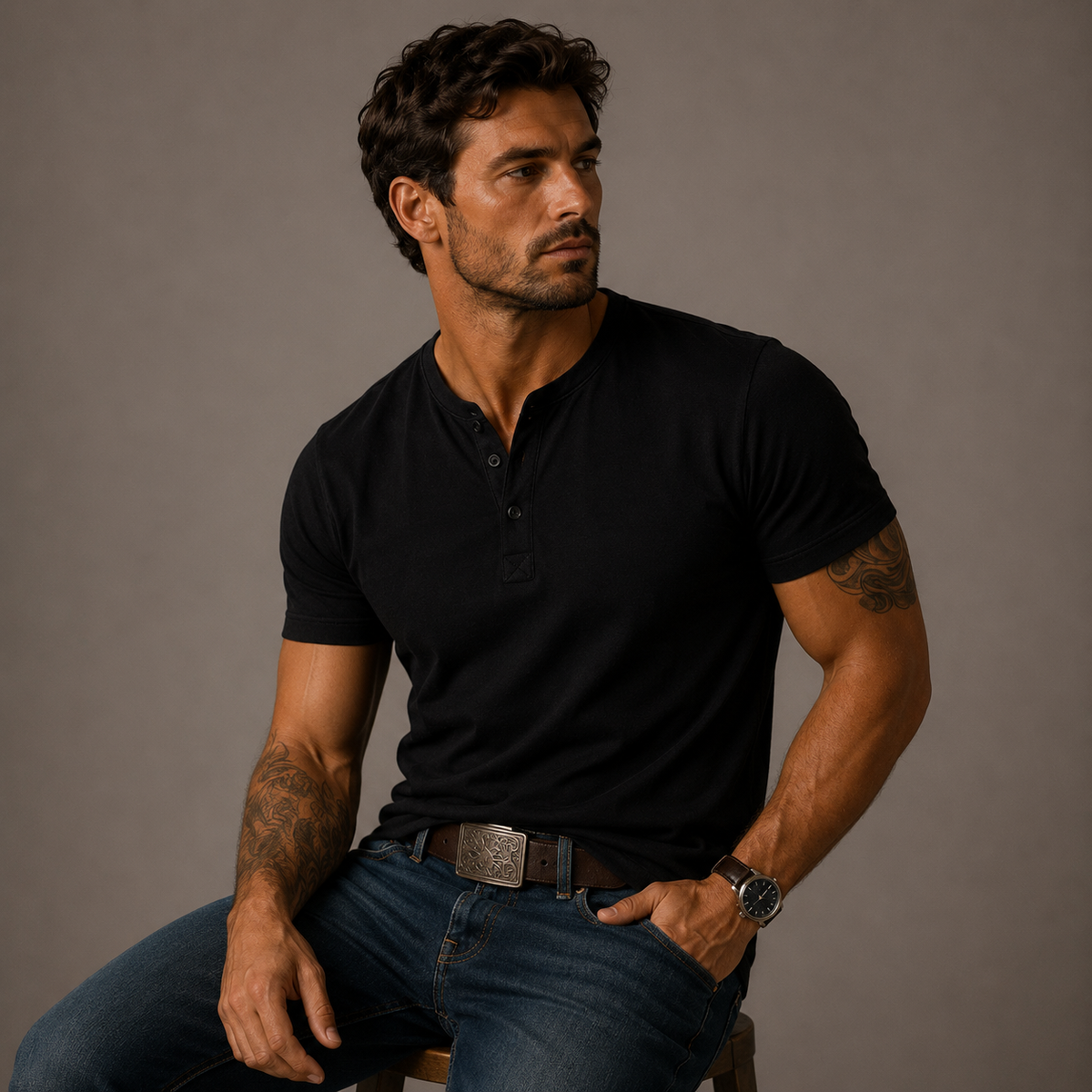 Men's Casual Henley Polo Shirt Short-Sleeve Collared Button Placket Relaxed Fit Summer Holiday Beach Everyday Smart-Casual