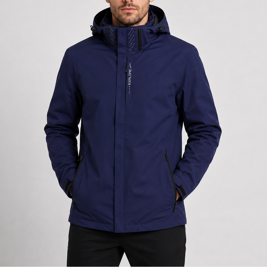 Men's Outdoor Rain Jacket Packable Hooded Design Versatile Travel Wear