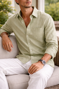 Men's Casual Linen Shirt | Long Sleeve