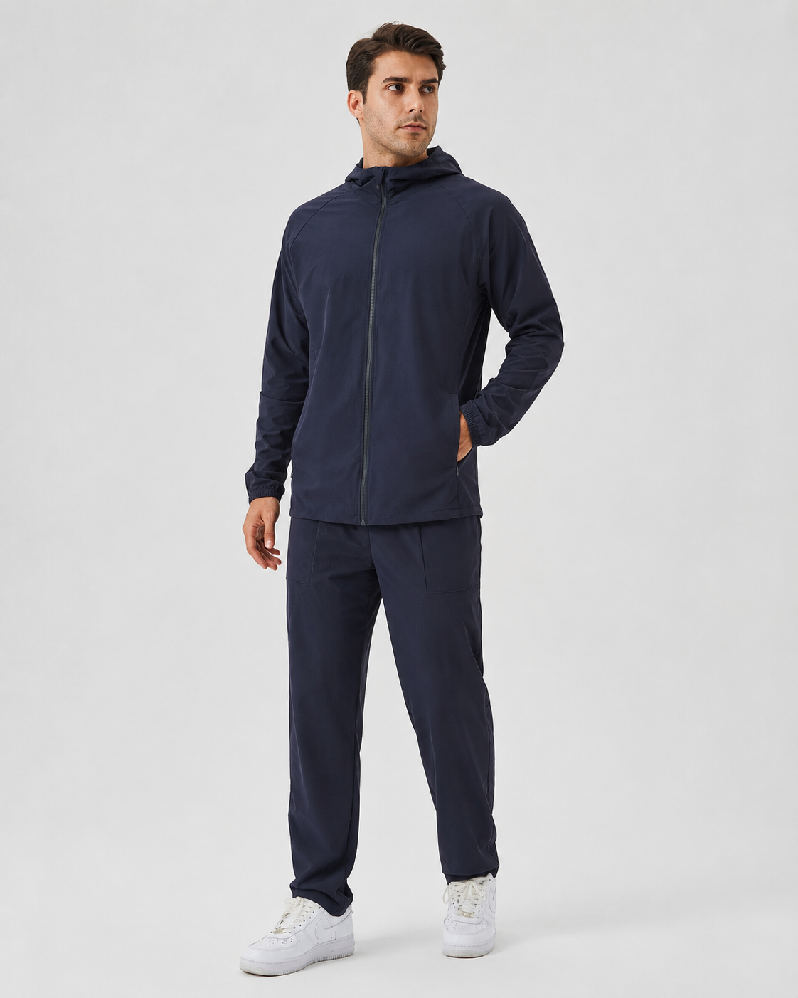 Men's Hooded Zip Jacket Casual Fit Long Sleeve Sporty Everyday Wear