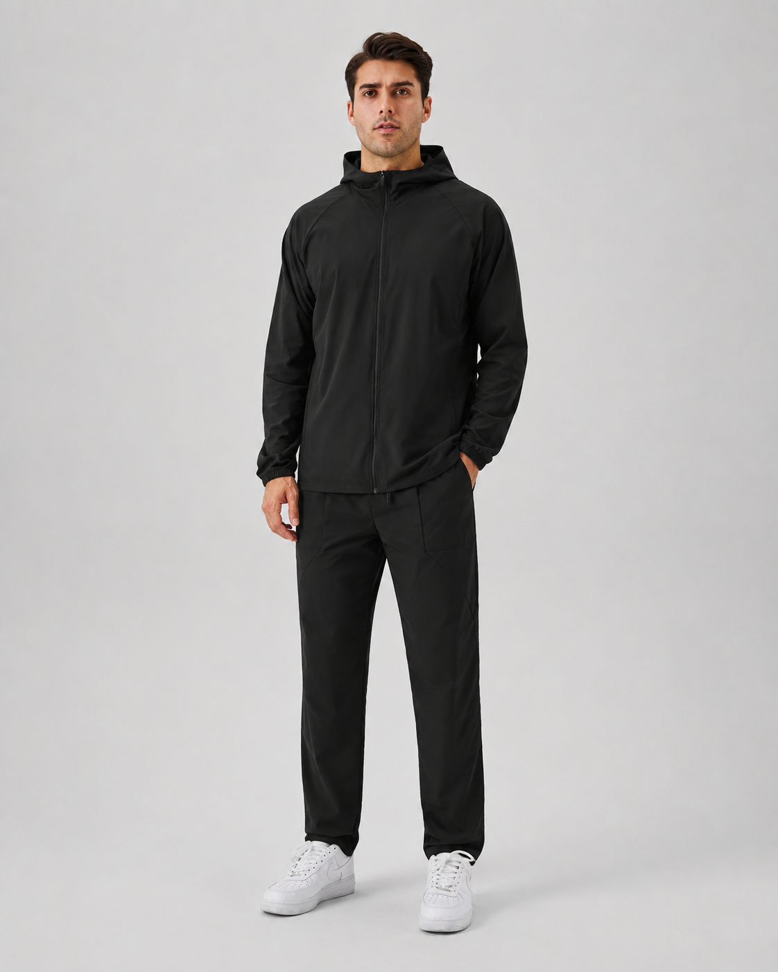Men's Hooded Zip Jacket Casual Fit Long Sleeve Sporty Everyday Wear