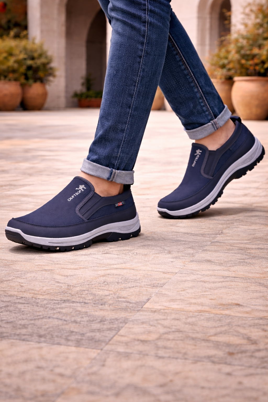 Men's Casual Outdoor Walking Shoes | Cushioned Grip Sole