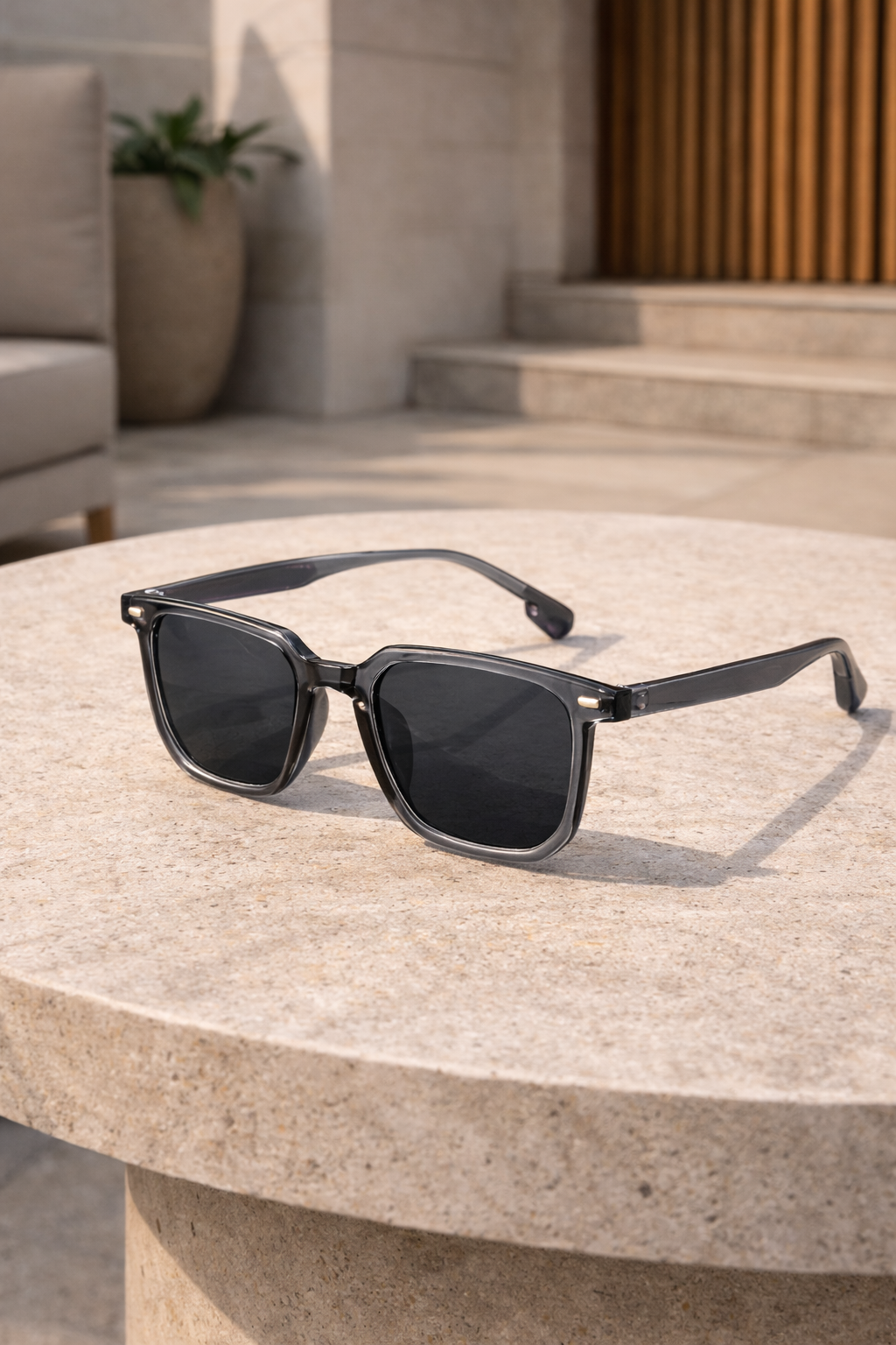 Square Polycarbonate Frame Sunglasses