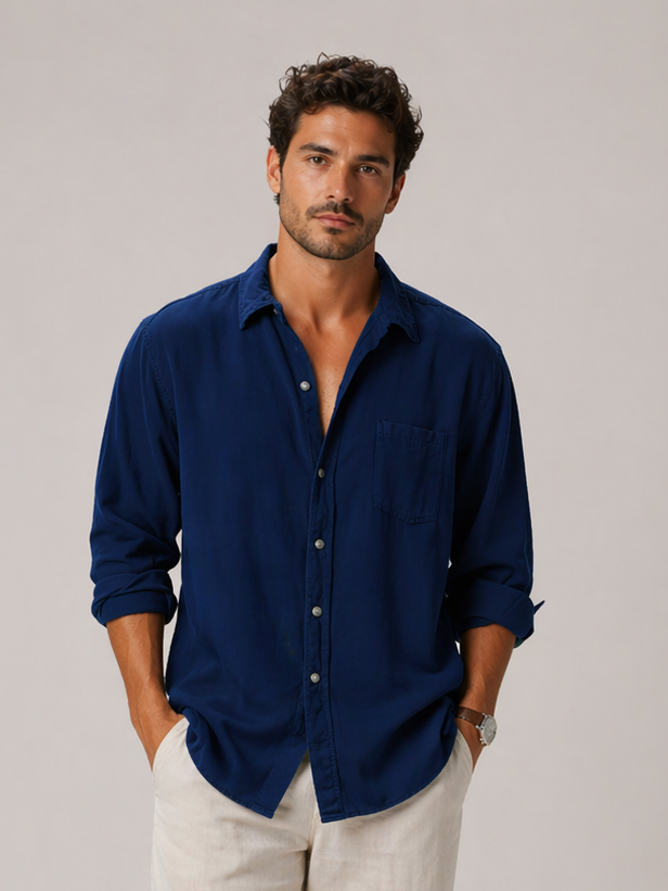 Men's Relaxed Fit Button-Up Shirt | Casual