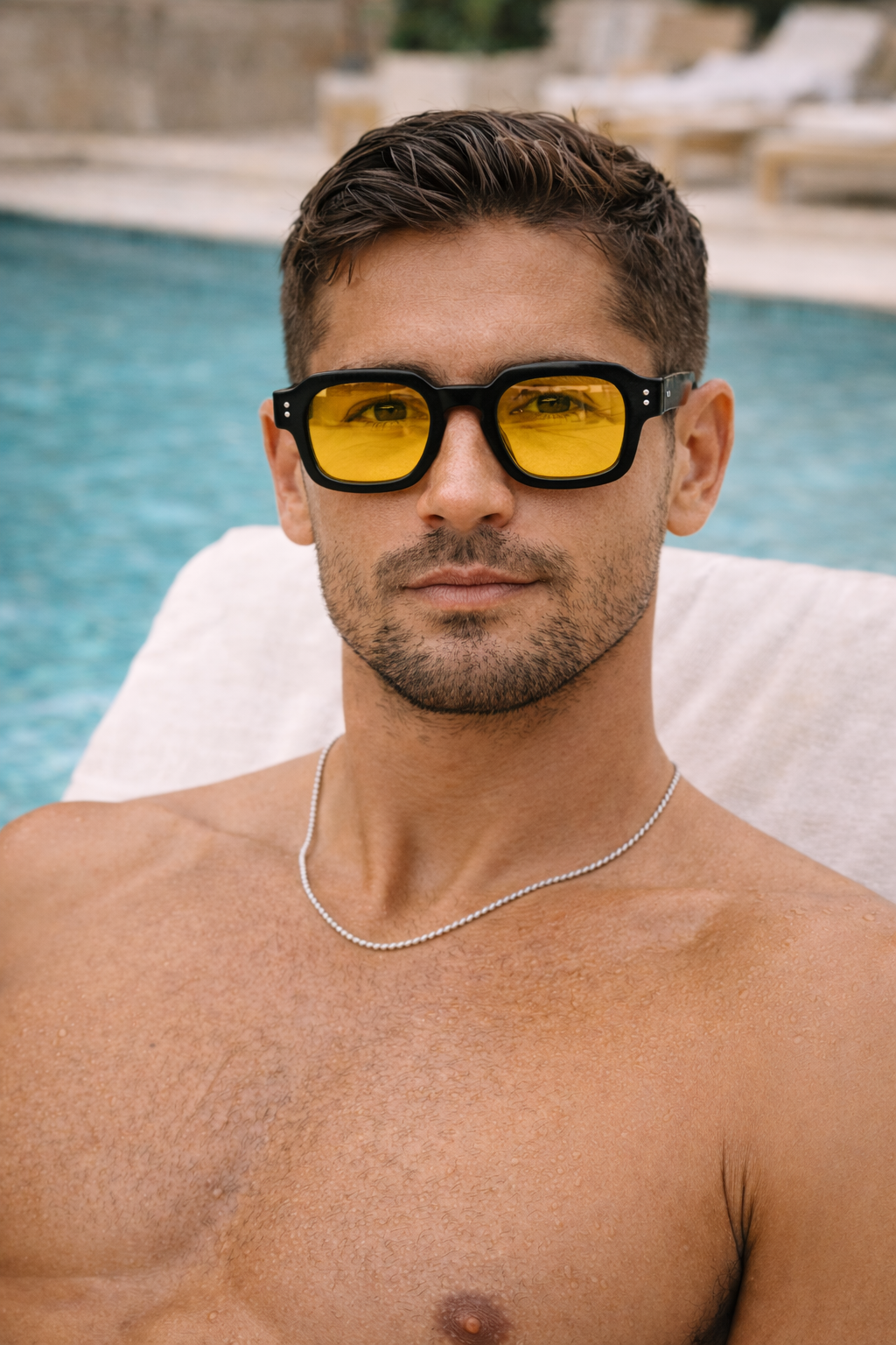 Men's Rectangular Frame Sunglasses
