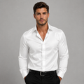 Men's Smart Casual Shirt Long-Sleeve Spread Collar Relaxed Fit Versatile