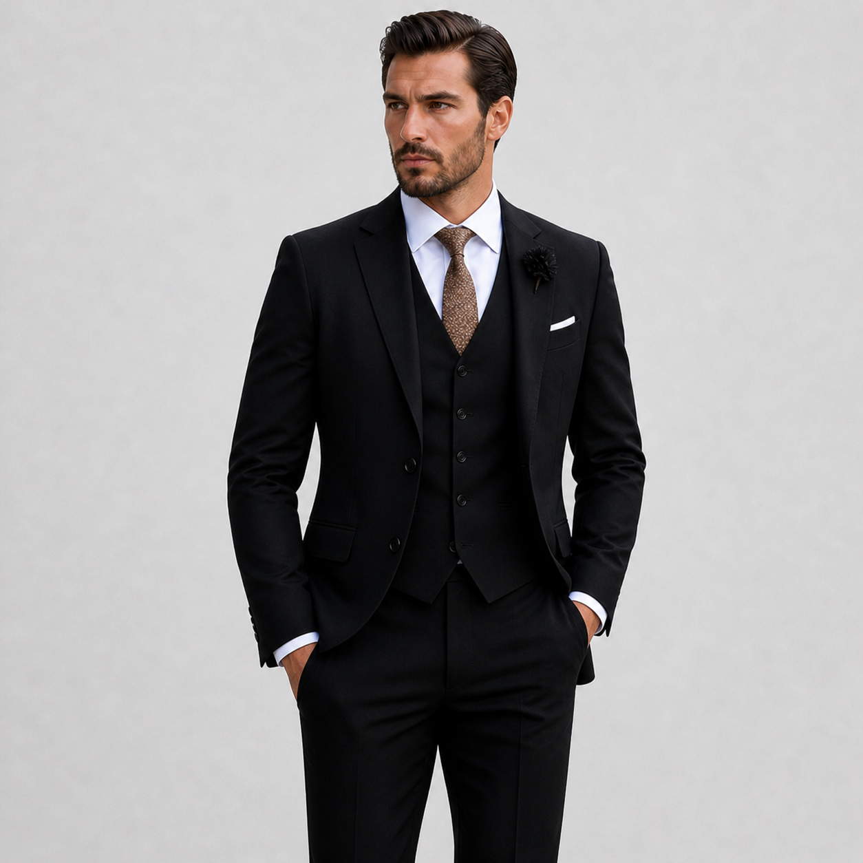 Men's Stylish Three-Piece Suit | Classic