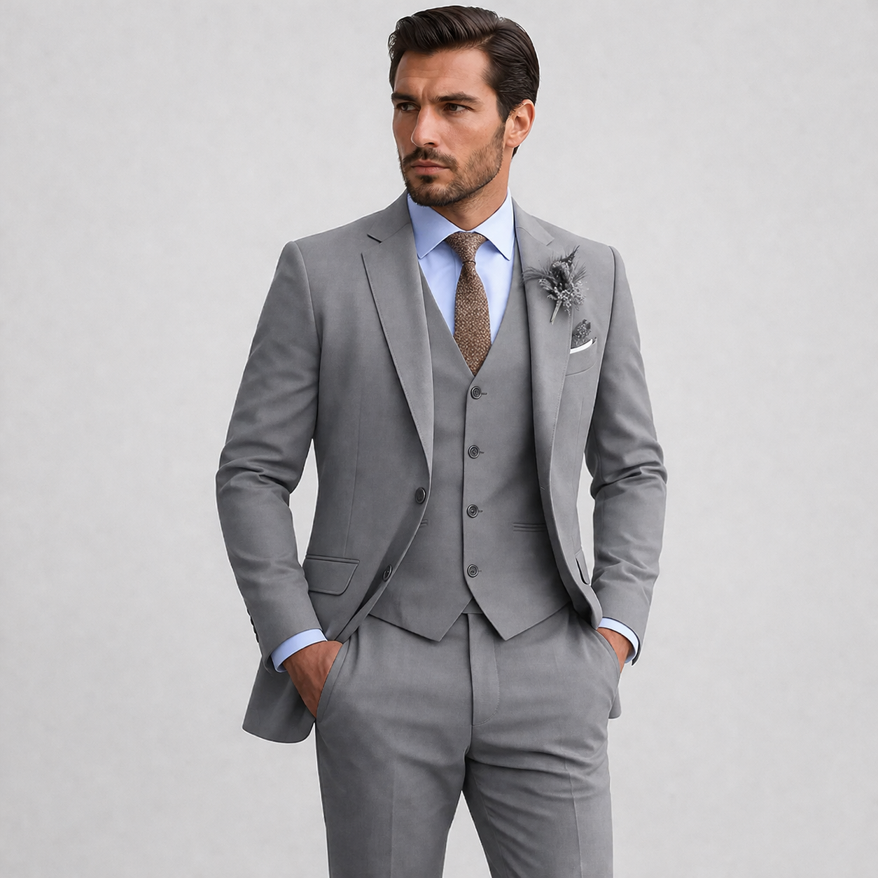 Men's Stylish Three-Piece Suit | Classic