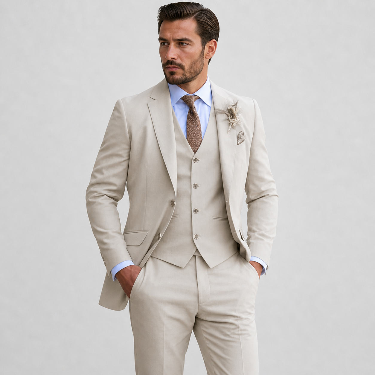 Men's Stylish Three-Piece Suit | Classic