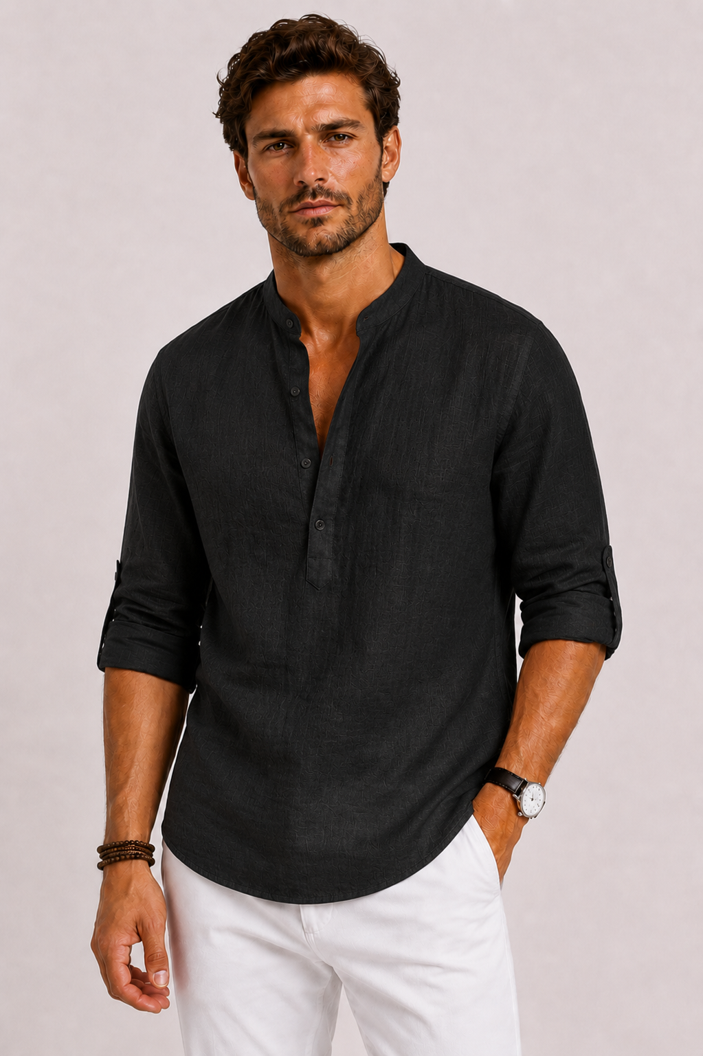 Men's Casual Stand Collar Shirt | Stylish