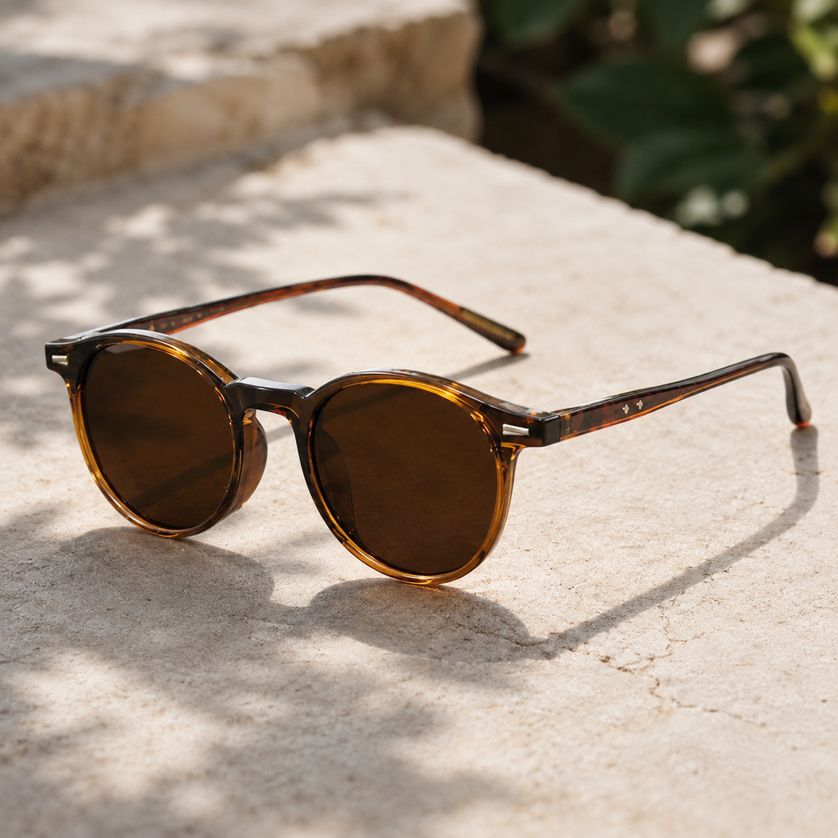 Men's Round Sunglasses Polarized Tinted Lens Retro Fashion Casual Beach Holiday Everyday Driving