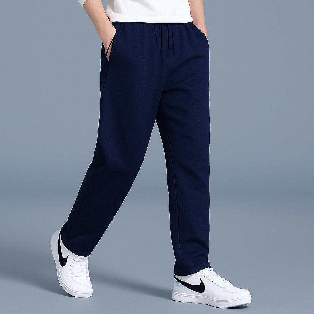 Men's Jogging Pants with Elastic Waist and Straight Leg
