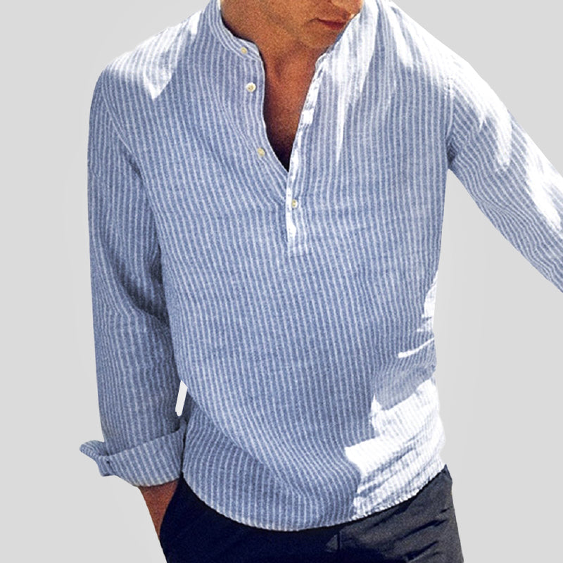 Men's Striped Henley Shirt | Casual