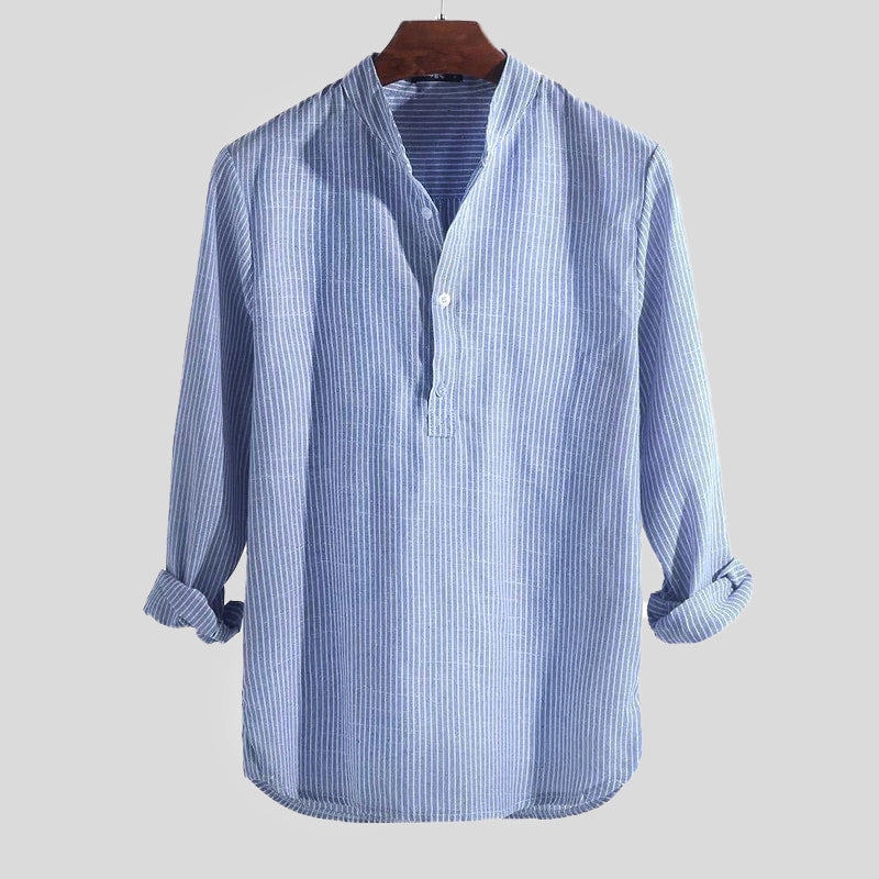 Men's Striped Henley Shirt | Casual