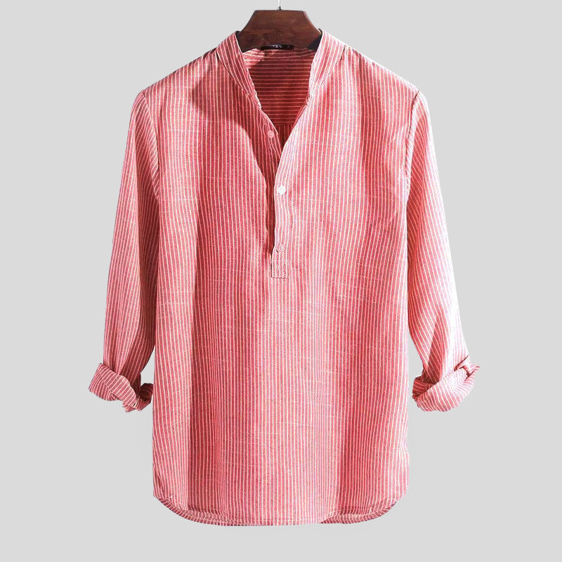 Men's Striped Henley Shirt | Casual