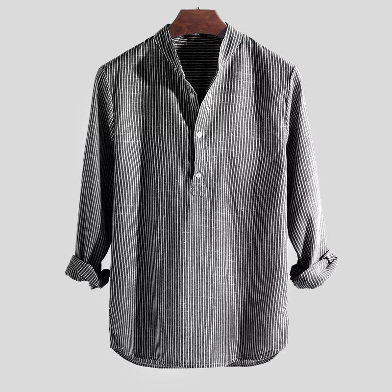 Men's Striped Henley Shirt | Casual