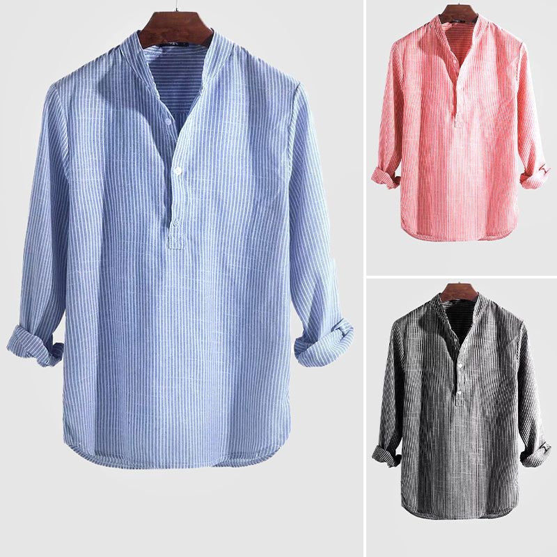 Men's Striped Henley Shirt | Casual