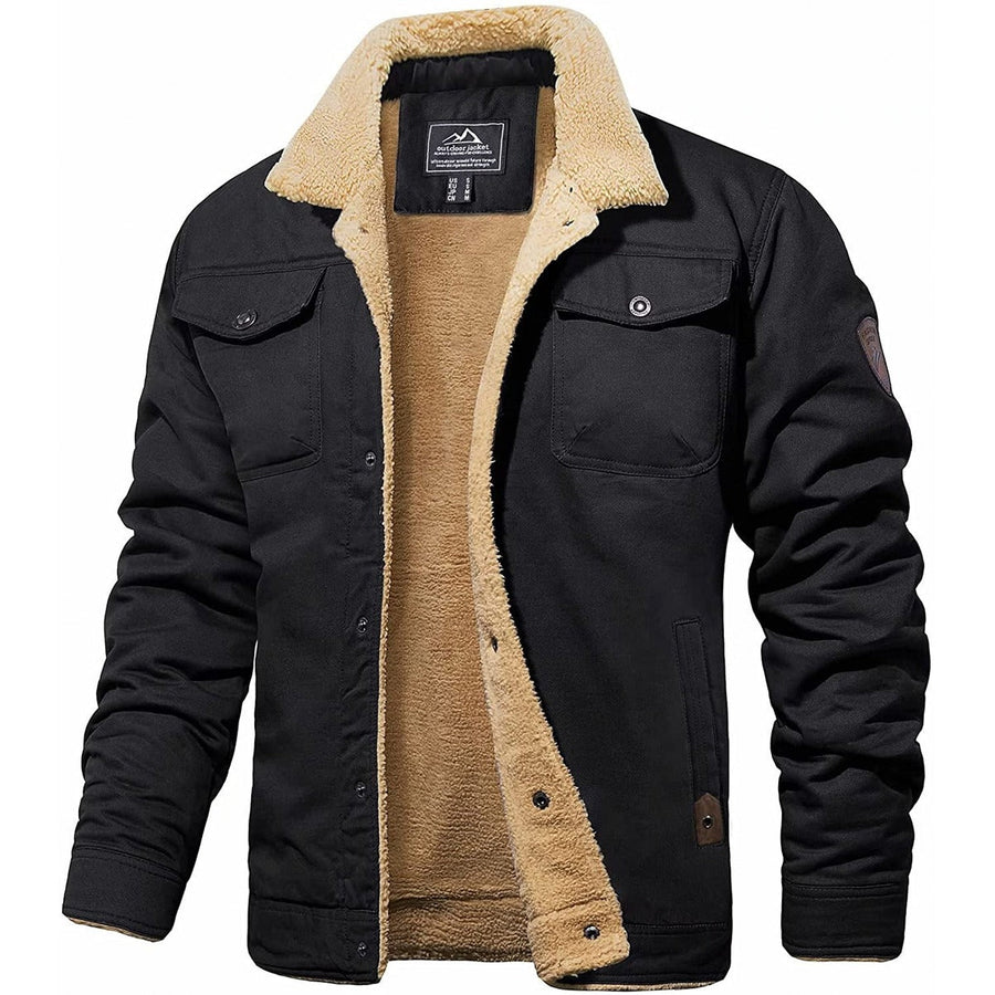 Men's Winter Jacket Sherpa-Lined Warm Layered Casual Outdoor Style