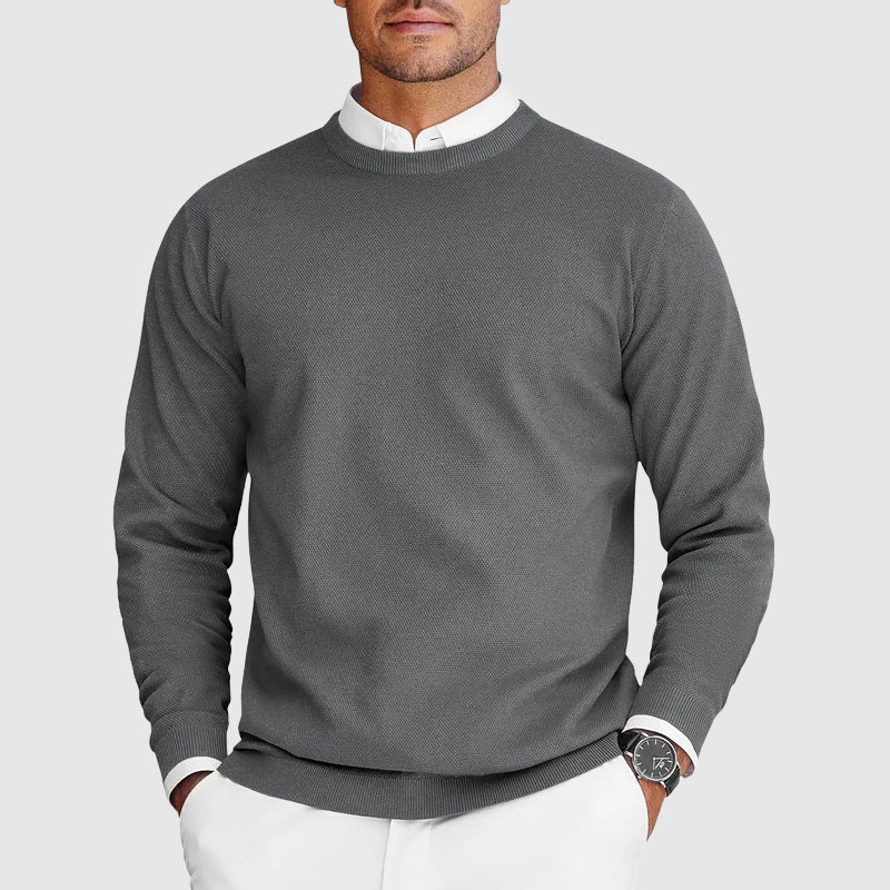 Men's Casual Crew Neck Sweater Relaxed Fit Long Sleeve Everyday Layering