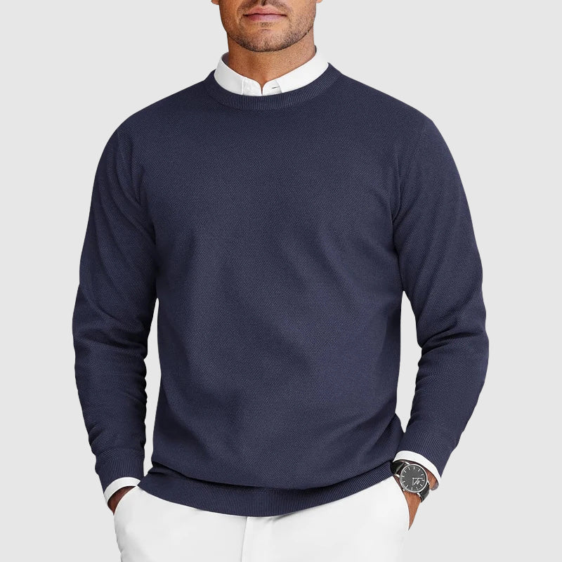 Men's Casual Crew Neck Sweater Relaxed Fit Long Sleeve Everyday Layering